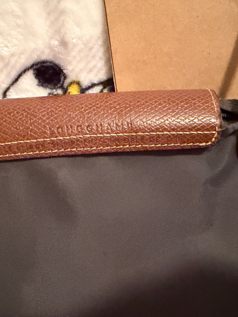 Longchamp Le Pliage Medium Nylon Tote – Brown Leather Trim - Picture 12 of 14